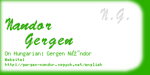 nandor gergen business card